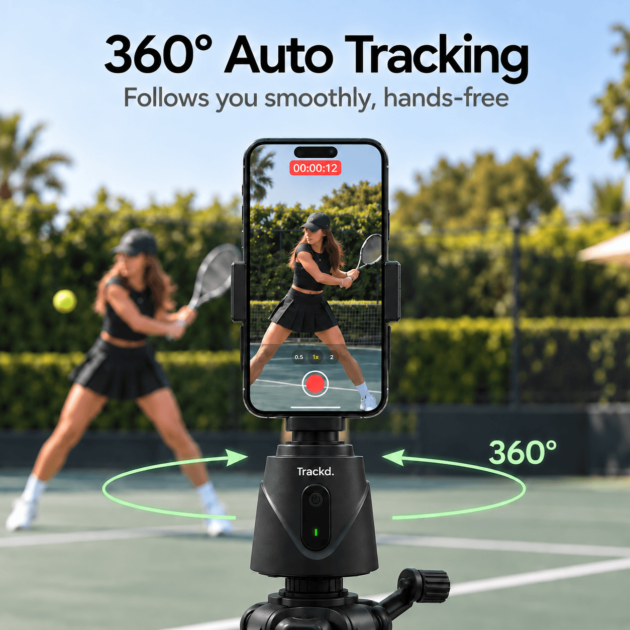 Trackd Mount 360-degree automatic tracking illustration