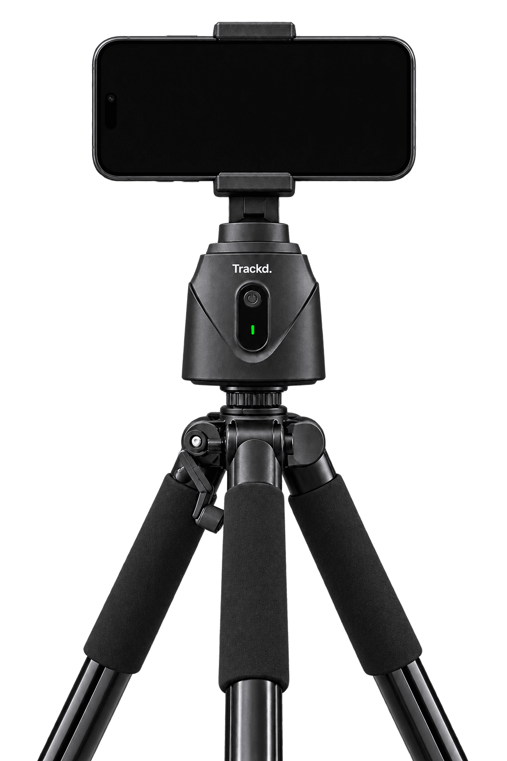 Trackd Mount holding an iPhone on a tripod